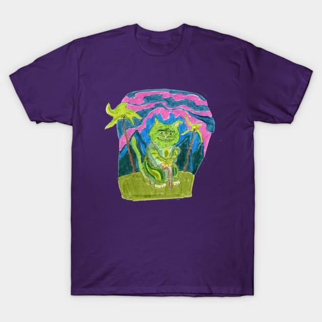 Old Alien Kitty T-Shirt by ConidiArt